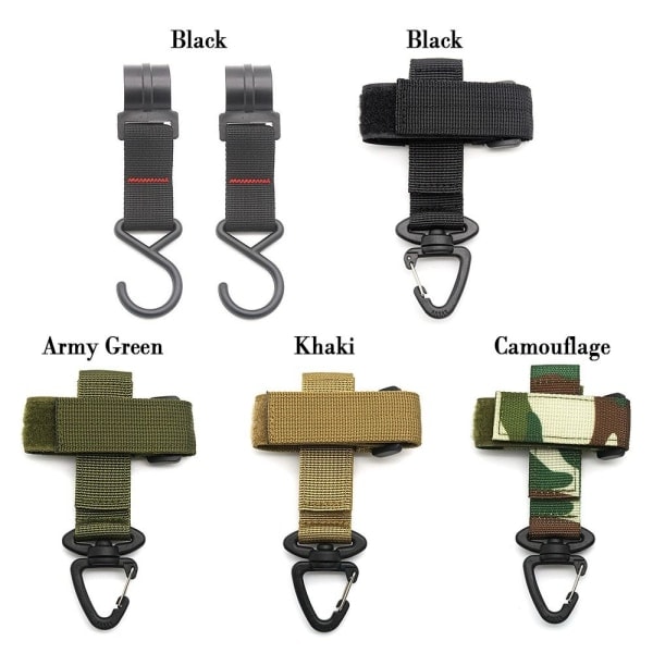 1/2 stk Taktisk Karabinerbælte D-Ring Karabiner SORT 2 STKSTYLE Sort 2 stkStyle 1-Style 1