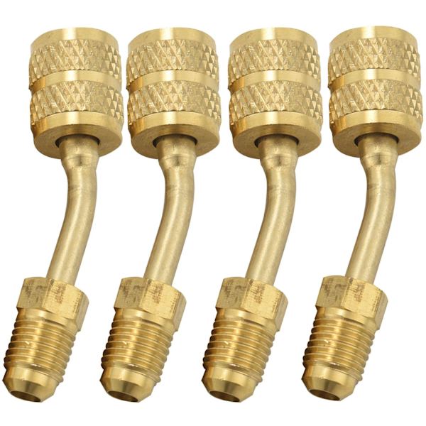 4-pakks R410a Adapter Lading Vakuumport Adapter Messing Konverter Med Tøffel 5/16 Tommer Sae Hunn