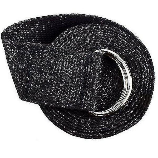 Bomulls Yoga Stretch Band Fitness Rally Band Yoga Band Sport Band - Svart