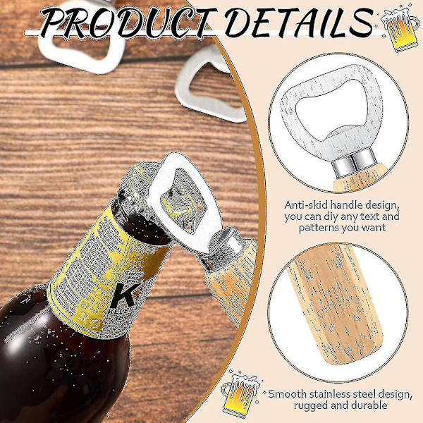 2024, 50 stk Træ Vin Flaskeåbner Rustfrit Stål Flaskeåbner Træ Håndholdt Heavy Duty Bartender Flaskeåbnere Cider Flaskeåbner Graveret Gave