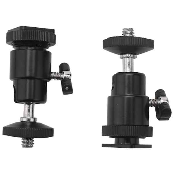 Mini Kulhuvud [2-pack] Med Blixtskofäste Adapter 360 Grader 1/4 Tum Små Kulhuvuden Vridbara -Ba