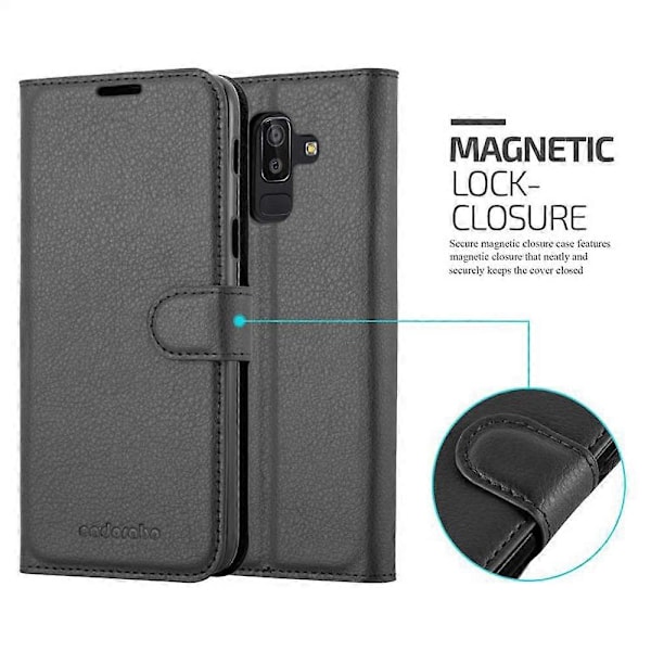 Samsung Galaxy J8 2018 Kotelo - Suojakotelo korttipaikoilla ja jalustatoiminnolla