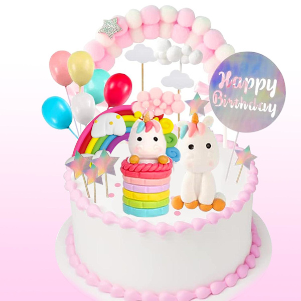 26 Yksisarviskakun Koristetta Rainbow Kakun Koristetta Hyvää Syntymäpäivää Kakun Koristetta Tytöille Widgets
