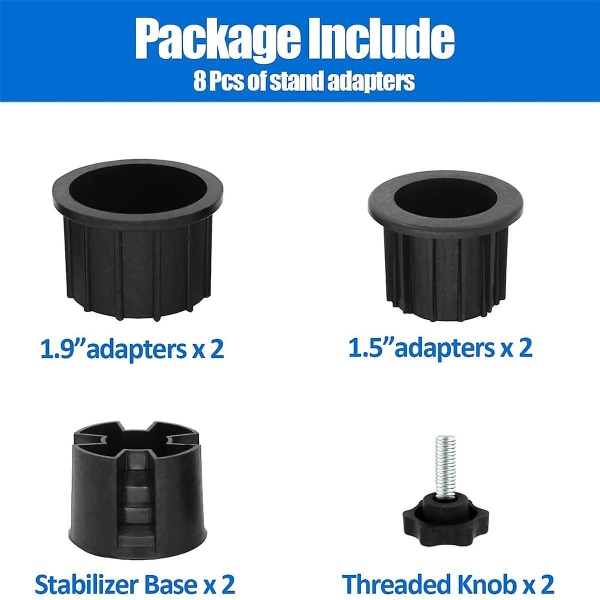 8 stk Paraply Base Stativ Hull Ring Plugg Deksel og Caps Patio Paraply Stativ Base Stabilisator