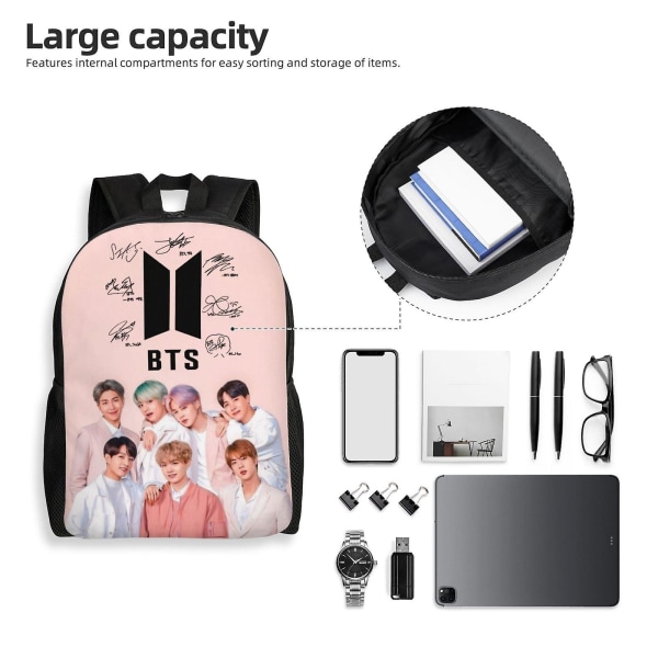 Kpop BTS Kid Skolryggsäck Bokväska Casual Daypack Reseryggsäckar för pojkar GirlsdmSJB161