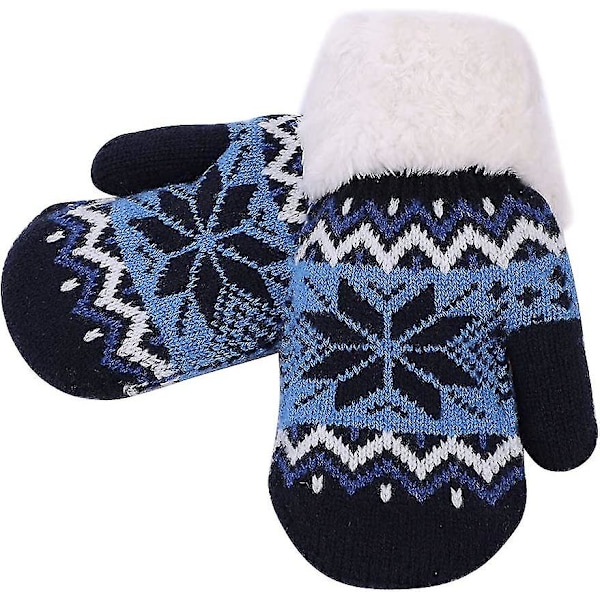 Vinterhandskar Tjockade Snöflingor Barnvantar Plysch Stickade Vantar Varma Mjuka Skyddshandskar Vinter Utomhus