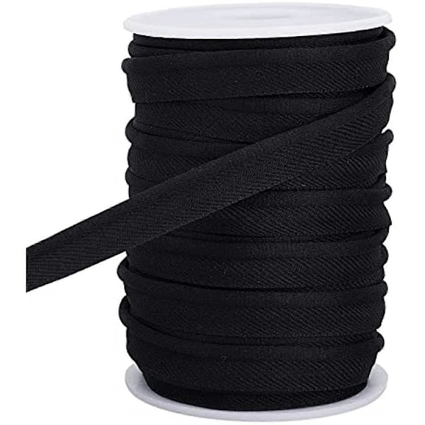 20 Yards Piping Trim med Welting Cord Svart Maxi Piping Bias Tape Lip Cord Trim för Vävning Klädtillverkning Trimning Möbelklädsel 0,4 Tum