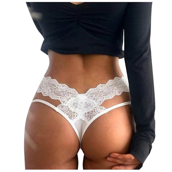 Spets Trosa T-Back Underkläder Mjuk Bekväm Elegant Sexig Nattkläder,M