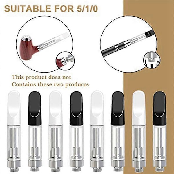 20 STK Tomme Opbevaringspatroner til 1.0ML Glas Keramik Let At Fyld, Sort og Hvid