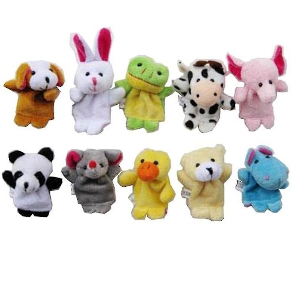 10 Assorterade Babydjur Fingerdockor
