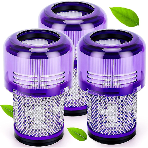 Dyson V12 3-pack filter - Hepa dammsugarfilter, kompatibel med Dyson V12 Slim Absolute Detect, tvättbart tillbehör