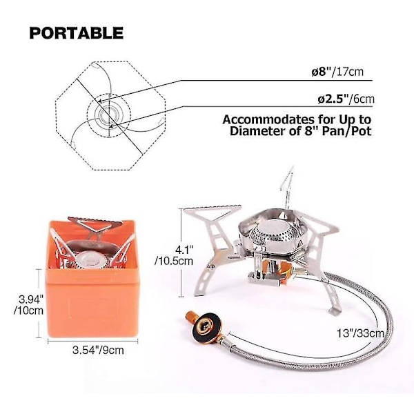 Utomhus Gasspis Camping Gasbrännare Vikbar Spis Fällbar Elektronisk Spis Split1pcs-silver Guanguan