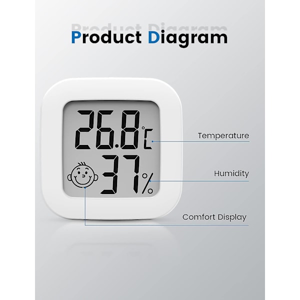 Mini Høy Presisjon Digital Innendørs Termometer Hygrometer - termo Hygrometer Komfortnivåindikator