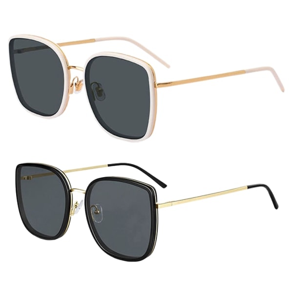 2-pak med klassiske vintage solbriller for kvinner og menn, Fashion Sun