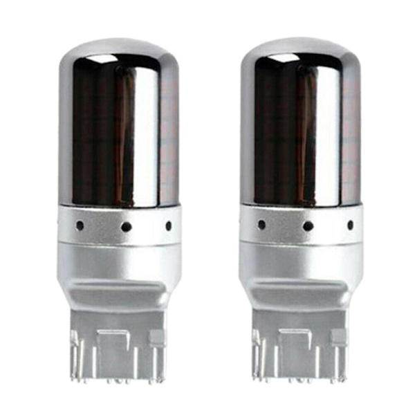 2 stk Krom 7440 T20 144SMD Canbus Gratis LED Pære Blinklys