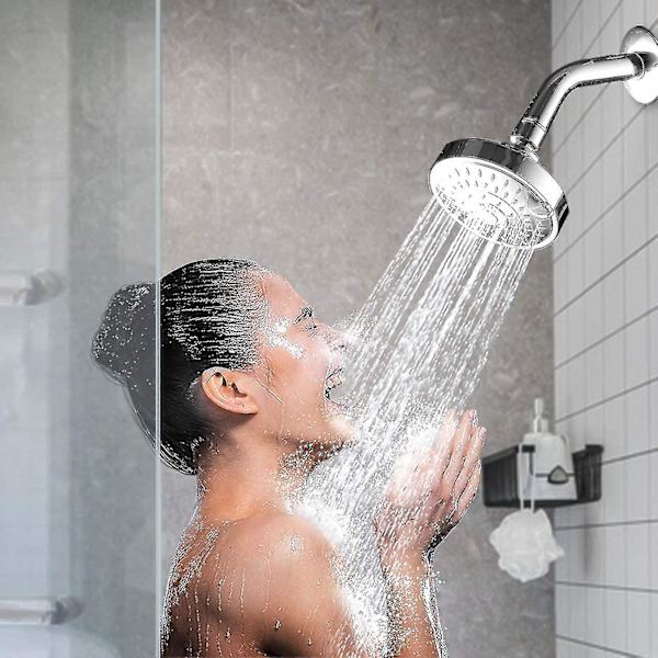 Bruseshowerhoved, Højtryks 5-indstillings Bruseshowerhoved Med Justerbar Svingbar Kugleled