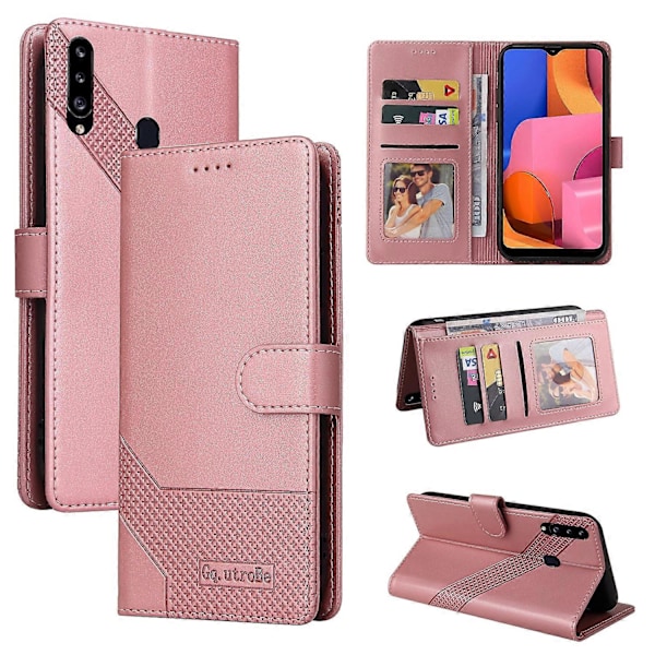 Til Samsung Galaxy A20s GQUTROBE Hudfølelse Magnetisk Læder Telefon Cover
