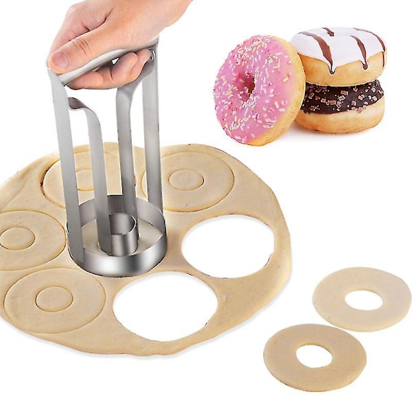 Rustfrit Stål DIY Donut Maker Multifunktionel Dej Biscuit Making Skabelon Praktisk Køkken