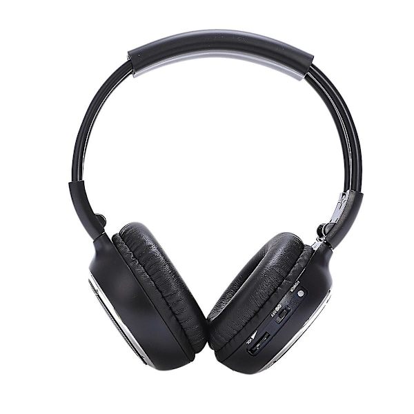 1 Dobbelt Infrarød Stereo Trådløs Hovedtelefon Headset IR Bil DVD Afspiller Nakkestøtte Sort