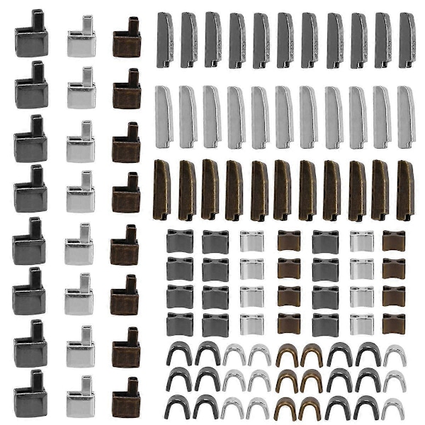 120 Delar Metall Dragkedjehuvud Slider, 4 Storlekar Dragkedja Botten Sliders Fäste Stift, Dragkedja Stopp Reparationsverktygssats