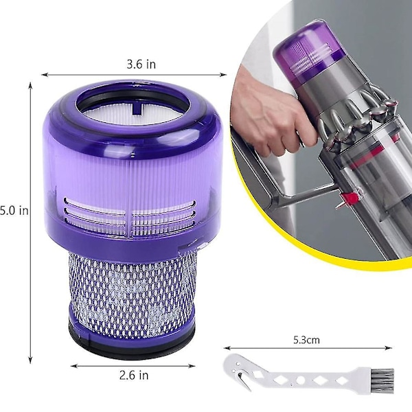 2-pak Filter til V11 V15 Sv14 Sv22 Vaskbar Udskiftningsfilter Reservedele Dy-970013-02 & 97