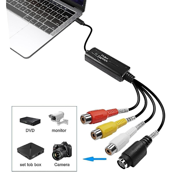 RCA till USB C-omvandlare Videokort Adapter 1 Kanal Av Ntsc Pal Video S Video/komposit
