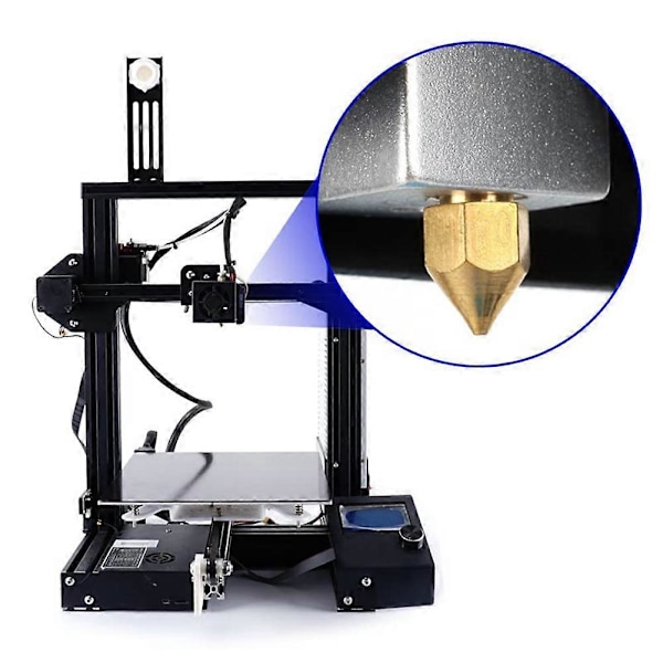 3D-skrivarmunstycken 0.4MM MK8 3 Munstycken 20 st med 4 st Värmeblock Silikonöverdrag, för 3 V2 med