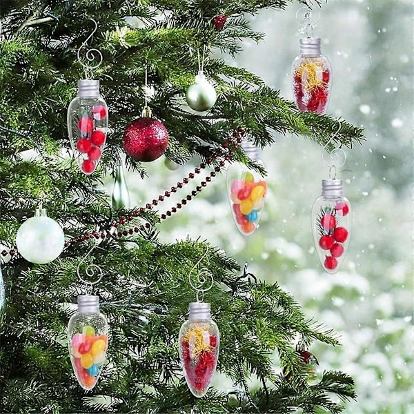 Julgranspynt i Klar Plast, Lökform, Julpynt, Plastjulpynt för Jul