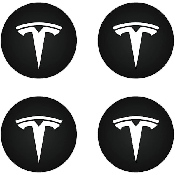 Keskihattu (4 kpl) Tesla Model Y Model 3 Muokkaus Vanteille (valkoinen/mattamusta) Hhh