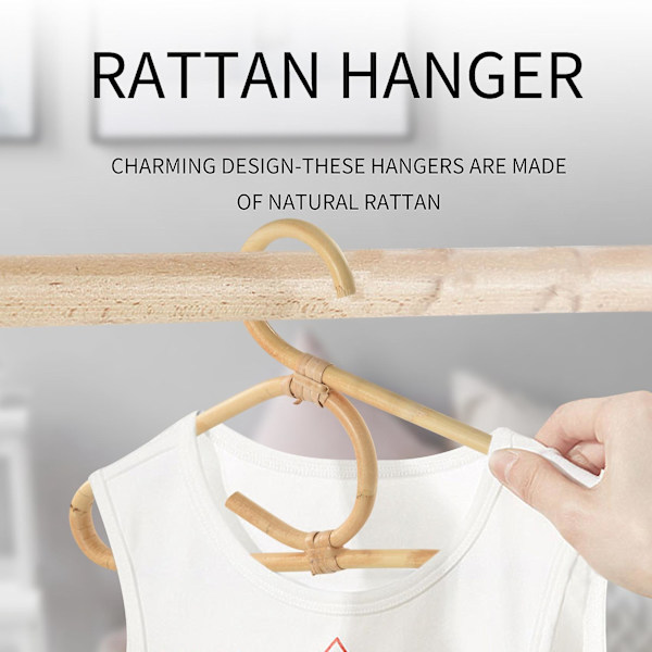 4 st Rattan Klädhängare Nordisk Stil Barnkläder Organizer Rack Barn Hängare Barnrum Deko