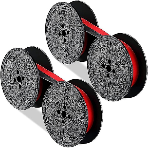 2-pack Skrivbandsrulle för skrivmaskin, Röd och Svart, Ersättningspaket för skrivmaskin