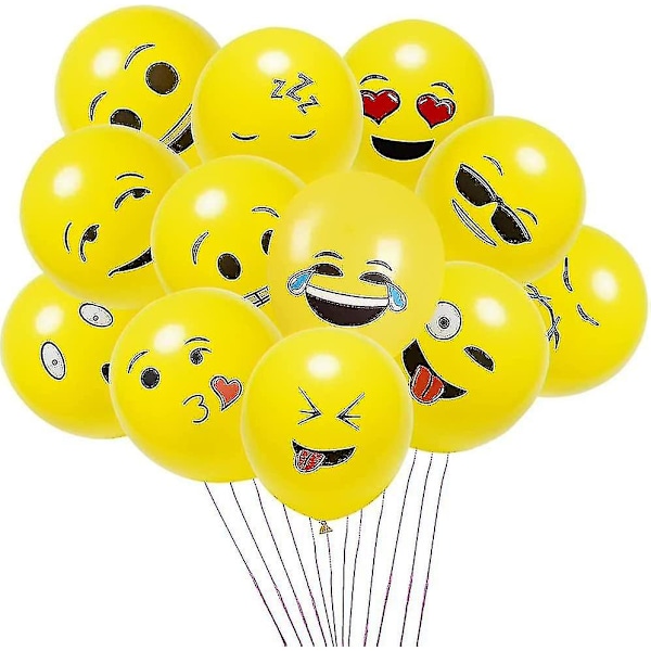100 Ballonger Helium, Emocions Ballonger Smiley, Festballonger Gult Set, Latexballonger För Födelsedagsfest Bröllopsfest