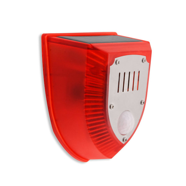 Uppgraderad Solcellsdriven Utomhus Rörelsesensor Alarm Hundskall & Skottljud 129db Hög Ljudgenerator 3 Arbetslägen Blinkande Ljus med USB