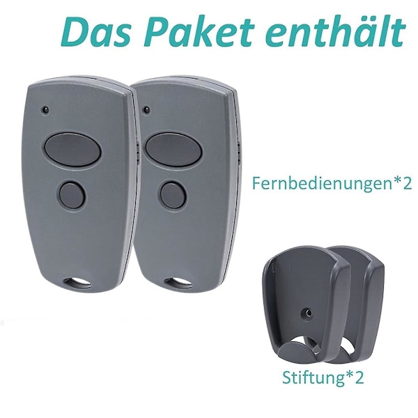 Garasjeportåpner, Pakke med 2 Garasjeportfjernkontroller 868MHz for Digital 302,304 Fjernkontroll