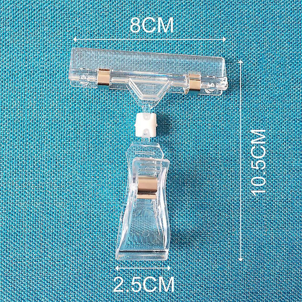 Mærkeclips, Plastik Drejelige Clip-on Stil Varetegn Transparent Notatkort Fixator Papirholder Prismærkeklemme Til Marked Hjem Indkøbscenter