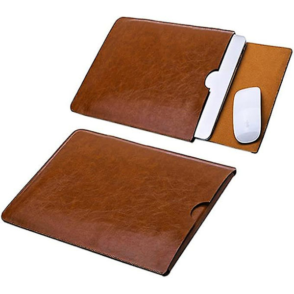 Macbook Air Sleeve PU-läder Skyddande Fodral för Macbook Air & Macbook Pro 13 tum (kaffe)