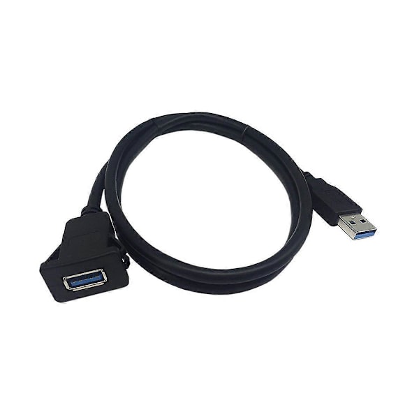 1M Sokkelkabel USB 3.0 Auto Bil Flush Mount Han til Hun Forlængerledning Instrumentbræt Panel Lyd Li