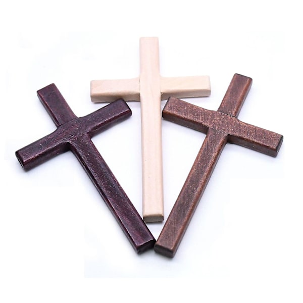 2 stk. Hjemmebøn Kryds Jesus Solid Håndlavet Træ Kors Kristus