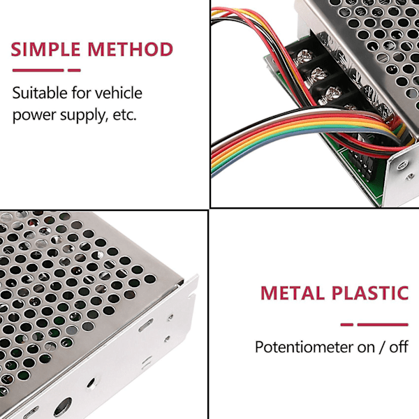 DC 10-55V 60A DC-motorhastighetsregulator PWM 12V 24V 48V 2000W Max 100