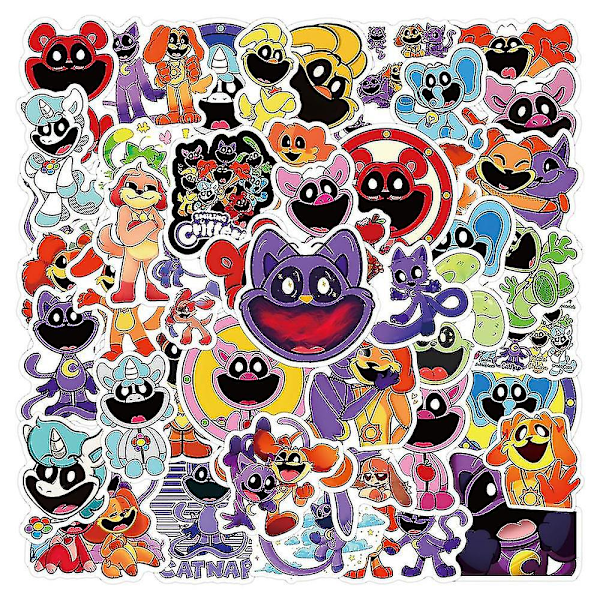 50 st Smiley Critters Poppy Playtime-klistermärken för skrapböcker, bärbara datorer, resväskor, skateboard, kuvert, dekoration [HhhhS]