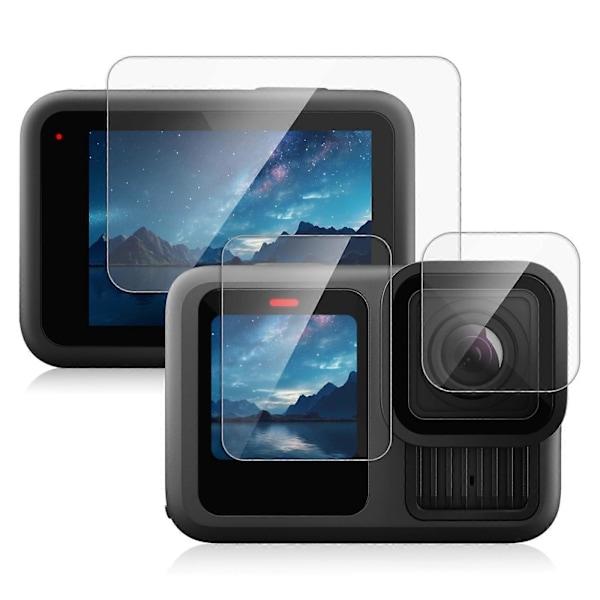 GoPro HERO13 Black PULUZ 3-in-1 -objektiivi ja etu- ja takanäytön 9H 2.5D -temperoitu lasikalvo