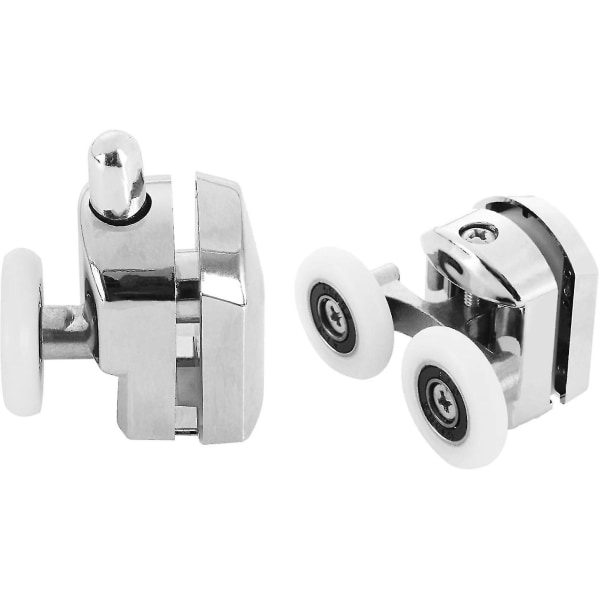 4-pack duschdörrrullar i glas, 23 mm diameter solida zinklegeringsdubbla remskivor kompatibla duschkabin, duschrum, reservdelar