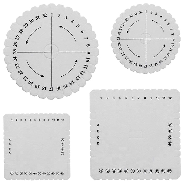 Firkantet Rund 4 stk Håndlaget Kumihimo Disk Skum Disk Flettedisk for Håndverk