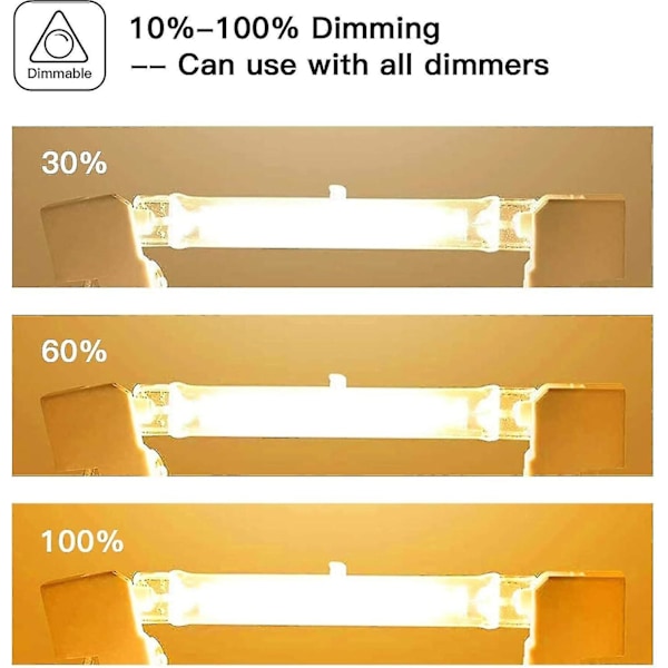 Sett med 5 R7s halogenlamper 78mm 80w 230v, R7s halogenstav 78mm, R7s halogenlampe Dimbar halogenlampe