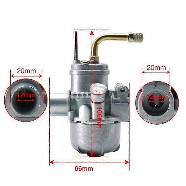 12 mm karburator til Puch Maxi Sport Luxe E50 Cobra Magnum MKII Cobra 50cc motorer