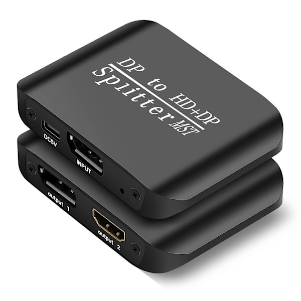DP TILL HDMI+DP Splitter MST/SST 4K@60HZ 2-i-1 Adapter Utökad Skärm