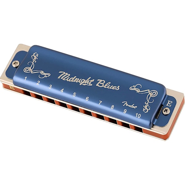 Midnight Blues Harmonica - Toneart E Bundt Med Bæreetui Og Instruktionsbog
