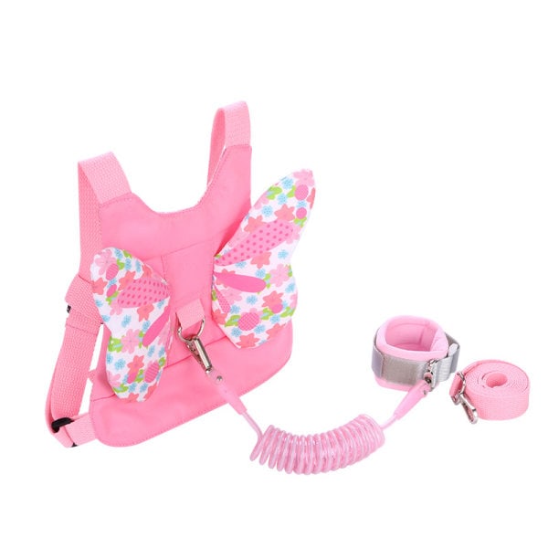 in 1 Toddler Anti-Lost Håndledsrem Sikkerhedssele Pink Butterfly
