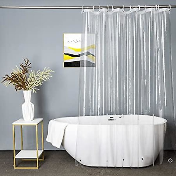 Kirkas Extra Long Suihkuverhon Vuori 180*200cm, Kestävä Vedenpitävä Läpinäkyvä Selkeä Kylpyhuoneen Suihkuverhon Vuori.