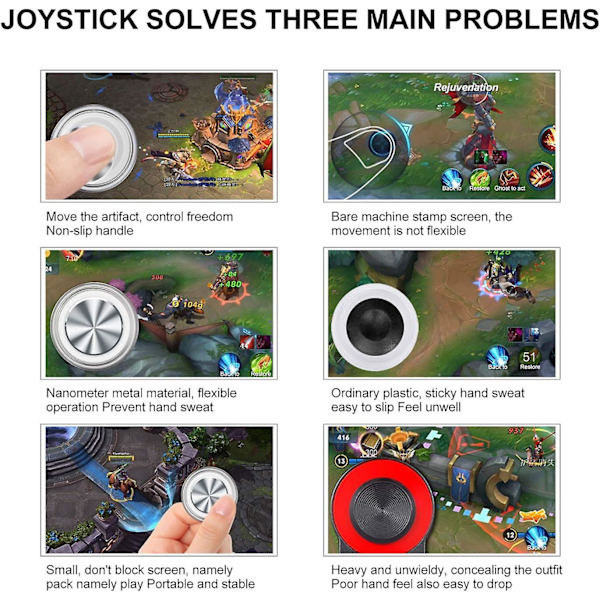 Joystick til mobiltelefon spilcontroller gave mobiltelefon spil joystick spil kontrol 2pak